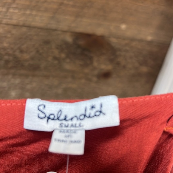 Splendid Rust Red Layered Ruffle Off-Shoulder Dress | Size Small - Picture 5 of 11